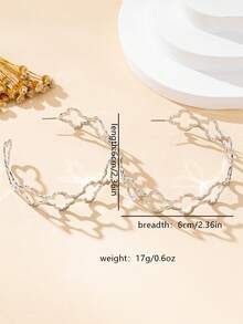 1 Pair Fashionable Exaggerated Hollow Hoop Earrings, Suitable For Autumn/Winter Wear - Hollow Out Earrings - View 10