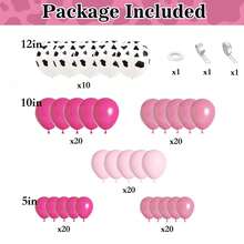 113pcs Western Cowboy-Themed Balloon Arch Set, Includes Bright Pink, Pink, And Cowboy-Patterned Latex Balloons. Perfect For Birthday Parties, Baby Showers, Bachelor/Bachelorette Parties, Outdoor Decorations, And Cowgirl-Themed Party Decorations. - Multicolor - View 3