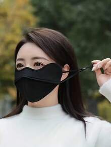 1pc/3pcs Casual Style Face Mask, Thick & Warm Women Outdoor Face Mask With Ear Loops, Elegant Autumn/Winter Windproof And Cold-Resistant, Minimalist Design, Hand Washable, Stretchy, Solid Color, Suitable For Casual Outdoor Use
