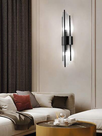 1PC/ Moderne Gold/Black Crystal Wand Lamp, Stainless Steel Base, High Quality Shine Lamp Body, Cafe, Living Room, Bedroom, Villa Home Room ative Lighting Fixture view 3