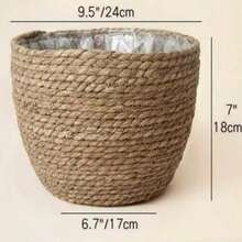 3PCS Straw Pot, Minmalist Soiid Coior Plant Container For Home