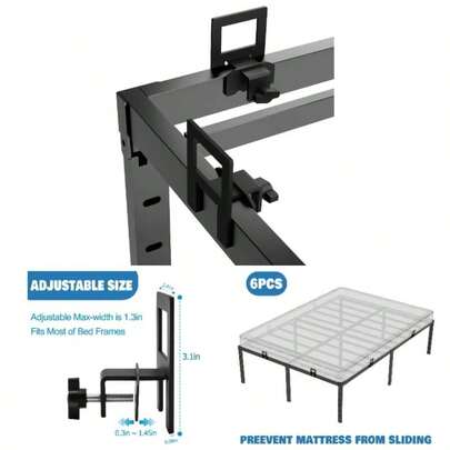 Mattress Holder Metal Bed Frame Thick Slide Stopper To Keep Mattress From Sliding 6 Pcs Non Slip