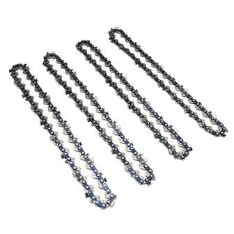 4 piezas Cadena de sierra de 6 pulgadas 1/4-37 dientes, revestimiento azul premium