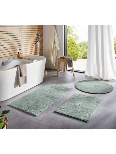 Taracarpet Home Bath Mat Non Slip Washable Bathroom Vloerkleed Toilet ation Shower Bathtubs Very Zachte Can Be Combined As Set Groen Leaves 050 080 Cm view 6