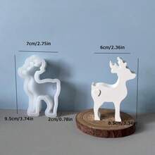 DIY Clay Mold Christmas Series Silicone Mold Deer Figurine Candle Holder Mold - White - View 7