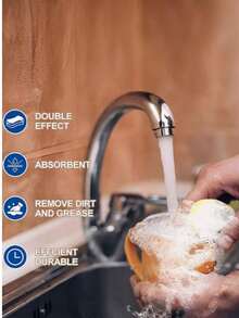 10pcs Multicolor Ultra-Fine Fiber Kitchen Sponges, Reusable Double-Sided Stainless Steel Scrubbing Pads, Soft Cleaning Brushes For Pots And Pans, Random Styles And Colors - Multicolor - View 8