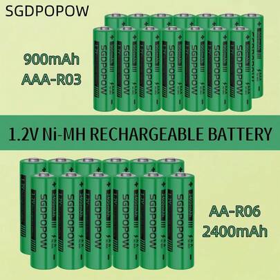 SGDPOPOW بطارية NiMH AA/AAA R06/R03 هي مصدر طاقة فعال وثابت، مناسب لمختلف الأجهزة الإلكترونية، والمعدات المفضلة والمنتجات ذات الصلة