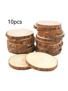 15 fette di legno rotonde naturali, diametro 6-10 cm, kit di legno artigianale con foro preforato, cerchi di legno per arte, sottobicchieri, decorazioni rustiche per matrimoni e natale fai-da-te, kit di legno non finito, dischi di tronco con corteccia per decorazioni per feste, banchetti e matrimoni rustici