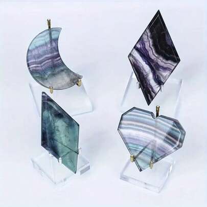 1 pezzo Base di supporto regolabile multifunzionale in acrilico e cristallo per minerali, per il posizionamento di campioni, esposizione di gioielli e cornici, con una bella base in pietra di cristallo per una presentazione elegante