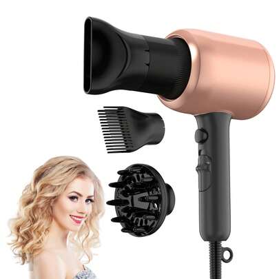 stylefi Christmas Gift 2000W Hair Dryer With 3 Accessories: Diffuser, Concentrator, Straightening Nozzle, Professional Ionic Blow Dryer, Ultra-Fast Drying Styling Tool, Perfect Xmas Gift For Women, Men, Short & Long Hair