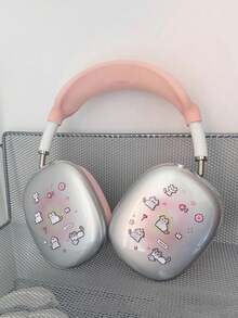 1pc Pixel Cat Design Max Headphone Case, Protective Cover For Over-Ear Headphones - Multicolor - View 1