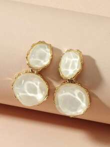 Resin Drop Earrings - 黃色 - 查看 2