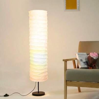 Lamp Shade Foldable White Paper Floor Lampshade Replacement Modern Rice Paper Lamp Shape Light Bulb Cage Guard For Bedroom Living Room Home Hotel 37in