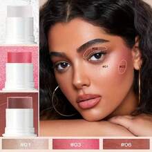 4pcs Waterproof Cream Contour Stick Set - Highlighter, Blush & Bronzer With Golden Powder Brush - Under 1fl.Oz, Shimmery Medium Coverage For All Tones - Nhiều màu - Xem 3