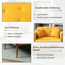 Modern design reclining armchair with adjustable backrest foldable sofa chair suitable for living room bedroom study room versatile indoor seating solution in warm mango finish - Verschiedenfarbig - Übersicht 8