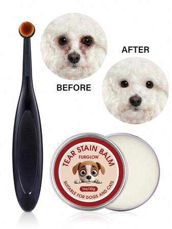 Fläckborttagningsmedel för hundar och katter, 30 g/1 oz, rengörings- och vårdkräm för husdjurs ögon, mild formula, håller effektivt ögonen rena och skyddar hundens ögon, för daglig användning, resestorlek.