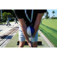 Compression Ball - Swing Trainer U2013 Forearm Connection Aid Impact Position U2013 Fix Chicken Wing, Improve Tempo, Backswing Ball Striking U2013 Soft Foam - Grey/Blue - View 4