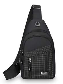 Quadruplet Urban Functional Shoulder Bag Set | Military Green/Deep Blue/Pure Black/Dark Grey Interpret Full Scene Aest --Grid Texture * Multi-Compartment Structure A Set Of Equipment To Unlock Commuting - Multicolor - View 16