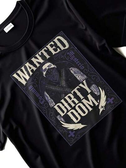 Men's Pure Cotton T-Shirt Dirty Dom WWE Uni T-Shirt Dominik Mysterio Wanted Poster Design Adult Sizes S-4XL220g High-Quality Pure Cotton T-Shirt With Minimalist Printing, Soft And Breathable Fabric, Comfortable And Loose, Suitable For All Day Wear, Suitable For Office Casual Wear, Spring And Summer Daily Appearance, Elegant And Youthful Design Ropa De Hombre Suitable For All Seasons,Summer Wear.