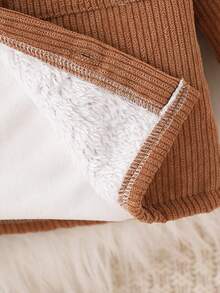 Baby Boys' Casual Corduroy Thermal Lined Hooded Long Sleeve Jacket, Winter - Khaki - View 5