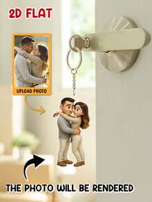 Customized 2D Character Art, Render 2D Figures Based On Uploaded Photos, Personalized Keychain Gift For Family And Friends - As Shown - View 7