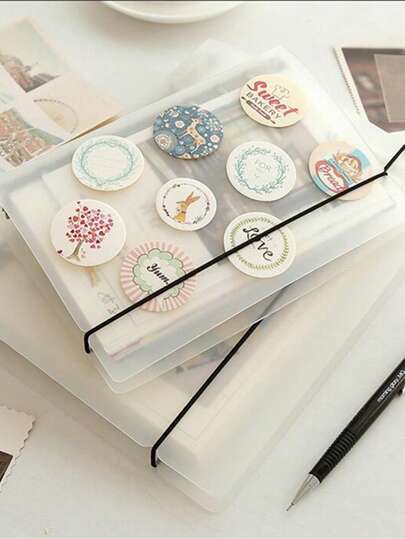 A4/A5/A6 PP哑光活页夹，带松紧带，6孔活页笔记本封套，可拆卸文件袋