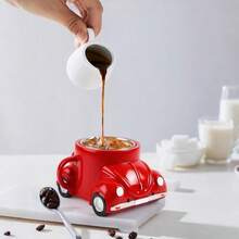 Beetle Shaped Coffee Cerámica Hecha a Mano para Fanáticos de Autos Taza de Té Única para Oficina/Hogar Regalo Original para Hombres - azul - Ver 4