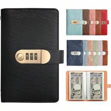 お札、お金の仕分け、封筒貯蓄銀行、ファイルバインダー、ダイヤルロック、取扱説明書付き、貯蓄計画、防災グッズ（中ページ、50ページ、現金シート枚積み重ね可能）（ブラック） - ブラック - チェックする 12
