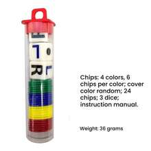Juego de dados L-C-R - Conjunto clásico de Izquierda Centro Derecha con fichas, opción de tubo rojo/verde/azul/amarillo, juego de fiesta familiar, juego de diversión navideña, edición portátil de viaje, ritmo rápido - Multicolor - Ver 12
