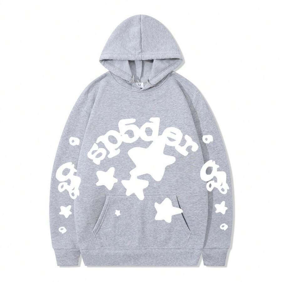 SPSDER Letter Hoodie Couple Spider Web Sweatshirt Top Sweatshirt - 27 - 查看 1