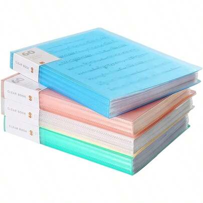 4Pcs Presentation Book With Clear Sheet Protectors 60 Pockets A4 Portfolio Folder Binder Display 120 Pages Bound Sheet Protectors For Document Artwork Diamond Painting