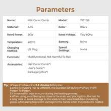 stylefi Christmas Gift For Women – Electric Hair Curler With Volumizing Brush, 55W Professional Anti-Frizz Curling Iron, Quick Heat-Up Styling Comb For Shiny, Voluminous Waves, Black & Pink Design - US A Type Plug(110-127V) - View 5