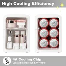 iceBlue 4L Mini Fridge For Makeup & Drinks - Car/Home Portable Cooler,LED Mirror Skincare Refrigerator - 黑色 - 查看 4