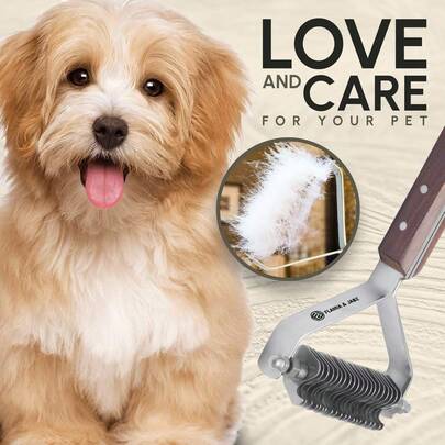 Professional Rake (Dematting Comb) For Undercoat Grooming Of Dogs, Cats &Amp; Pets (20 Blades)
