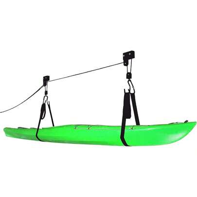 Kayak Hoist - Overhead Garage Storage - Pulley System With 125lb Capacity Kayak, Canoe,, Or Ladder Storage By Bike LaneSpecialForCanada