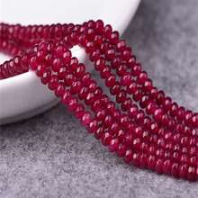 1pc 2*4mm Deep Red Agate Faceted Flat Beads, Jewelry Making Supplies - Deep Red Chalcedony Faceted Disc Bead Spacer - View 7