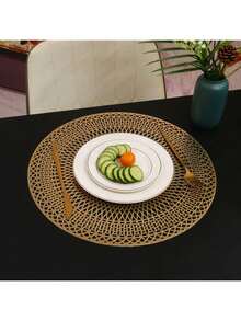 12pcs Gold Foil Geometric Pattern Placemats, Decorative Placemats, Holiday Decor, Dining Table Mats, Heat Insulation Pads, Suitable For Hotels, Restaurants, Home Kitchens - Gold - View 6