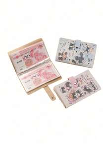 可爱财务笔记本 | ins风收据现金收纳本 | 便携式财务笔记本 | 浅蓝/浅粉/浅绿 高品质设计 | 韩版ins风防刮卡夹 | PU皮革多功能收纳本 | 超薄大容量卡槽 - 彩色 - 查看 11