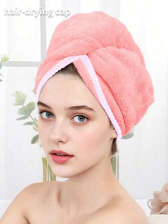 1 Piece/4 Pieces Hair Washing Quick-Drying Cap Coral Fleece Thickened Hair-Drying Towel Cute Hair Turban Dry Hair Towel Household Bathroom Shower Hair Wrapping Quick-Drying Shower Cap Absorbent, Soft, Skin-Friendly, Non-Shedding Material Suitable For Daily Use