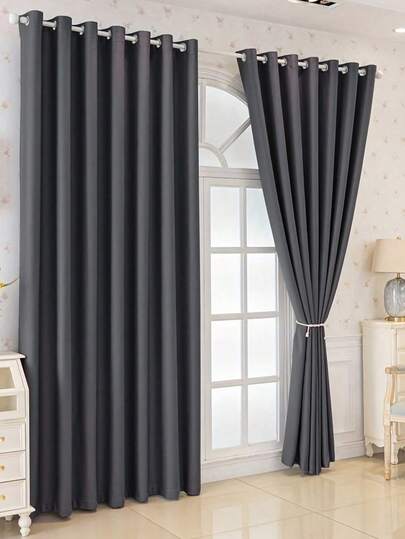2pcs Blackout Curtains, Suitable For Living Room, Balcony, Dining Room, Bedroom, Home Office, Easy Installation With Grommets