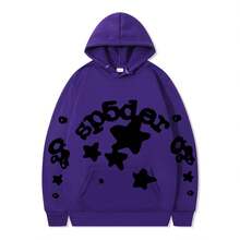 SPSDER Letter Hoodie Couple Spider Web Sweatshirt Top Sweatshirt - 6 - Xem 12