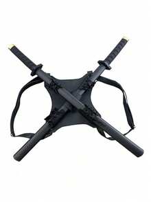 1pc Adjustable PU Leather Dual Sword Belt, Cosplay Renaissance Medieval Knight Warrior Viking Vest Weapon Rack Accessory,Halloween - Multicolor - View 6