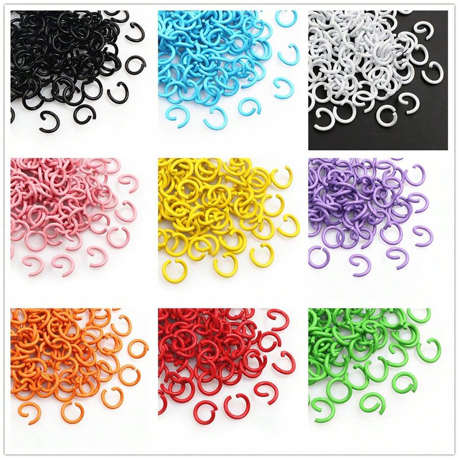 100 chiếc 6/8/10mm Vòng kim loại hở nhiều màu sắc dùng làm dây chuyền, vòng chia, phụ kiện làm đồ trang sức tự làm, vật tư phát hiện - Vòng mở - Xem 1