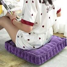 1Pc Soft & Thick Cotton Seat Cushion Booster Home Office Seat Pad Tufted Chair Sofa Firm Riser Lumbar Pillow, 45*45cm Multicolour - Multicolor - View 2