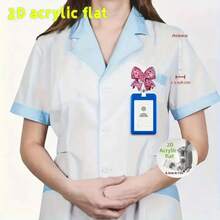 1pc Pink Bow Design Retractable Badge Clip, Suitable For Nurses, Doctors, Office Staff - Stethoscope Design Badge Clip, Suitable For Hospitals, Clinics, Workplaces - Professional ID Badge Reel, ID Badge Holder, Medical Staff Accessories, Stethoscope Accessories, Gifts For Girls, Back To School, School Supplies, Office, Accessories, Christmas, New Year Gifts, Funny Gifts - Hot Pink - View 6