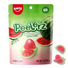 AMOS Peelerz Watermelon Gummy Candy 3oz Bag Peelable Fruit-Shaped Candy Fun Peeling Gummy Snack Made With Real Juice - 1 Pack - View 2