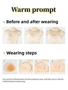 WANTES 1个透明硅胶乳房假体，适用于乳房切除术后 - 耐热，可在水疗中心和游泳池中使用，医用级，重量平衡，防滑，贴合牢固，适合乳腺癌幸存者