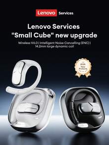 Auriculares Bluetooth minimalistas Lenovo AC101, estilo colgante de oreja abierta, OWS no intrusivo, larga duración de la batería, controlador grande, música de alta calidad, baja latencia, adecuado para juegos, correr, deportes, uso rotativo y cómodo, compatible con teléfonos inteligentes y computadoras - Negro - Ver 3