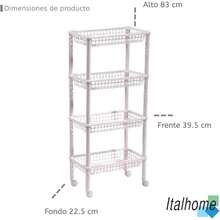 Estante De 4 Niveles con Ruedas, Organizador Multiusos Carrito De Cocina - inicial - Ver 4