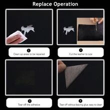 Artificial Leather Repair Patch, Furniture Sticker, Self-Adhesive Vinyl Leather Wallpaper Tape For Car Sofa, Vinyl Repair Kit, Car Seat Upholstery Sticker, Skin Repair Patch For Bags, Shoes, Phone Cases, Wall Decor, Car Decor - Black - View 8